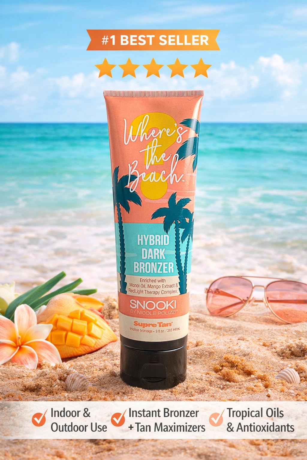 Snooki Wheres the Beach Hybrid Dark Tanning Bronzer 9oz Beauty & Personal Care Supre