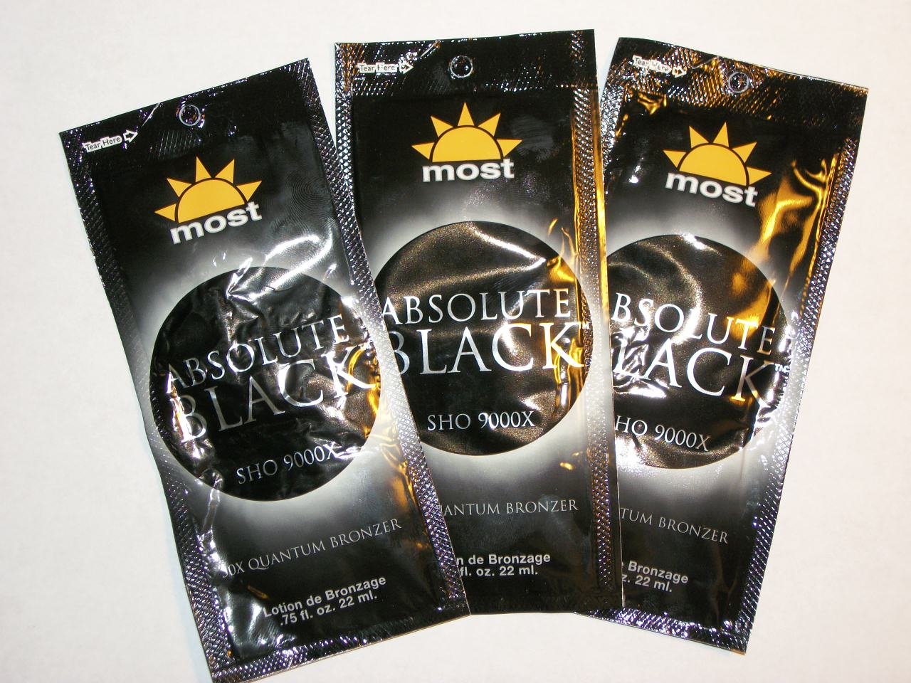 3 packets 2010 Absolute Black SHO 9000x 50X Quantum bronzers Beauty & Personal Care MOST