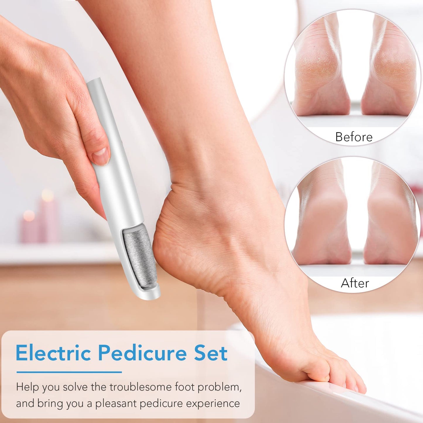 LINKEVAP Electric Callus Remover for Feet, Professional Pedicure Kit Foot Scrubber for Dry, Dead, Cracked, Hard Skin, at Home Feet Spa Care Kit Beauty & Personal Care LINKEVAP