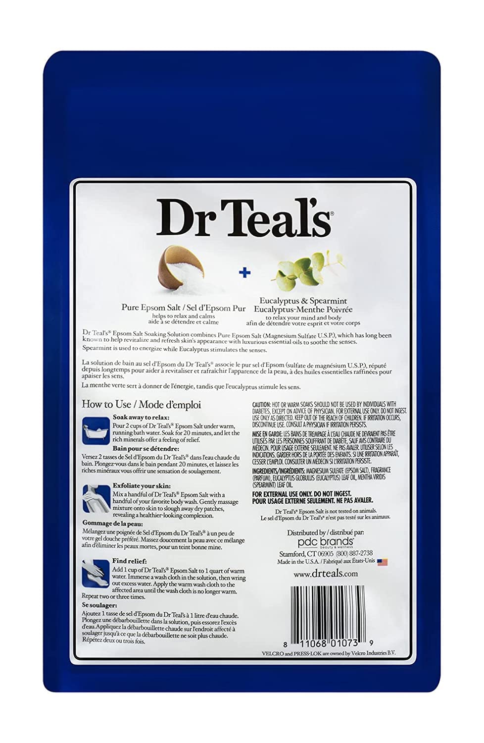 Dr. Teals Relax & Relief Eucalyptus & Spearmint Soaking Solution Gift Set (2 Pack, 3lbs ea.) - Essential Oils & Pure Epsom Salt Ease Aches & Soreness Beauty and Personal Care Dr Teal's