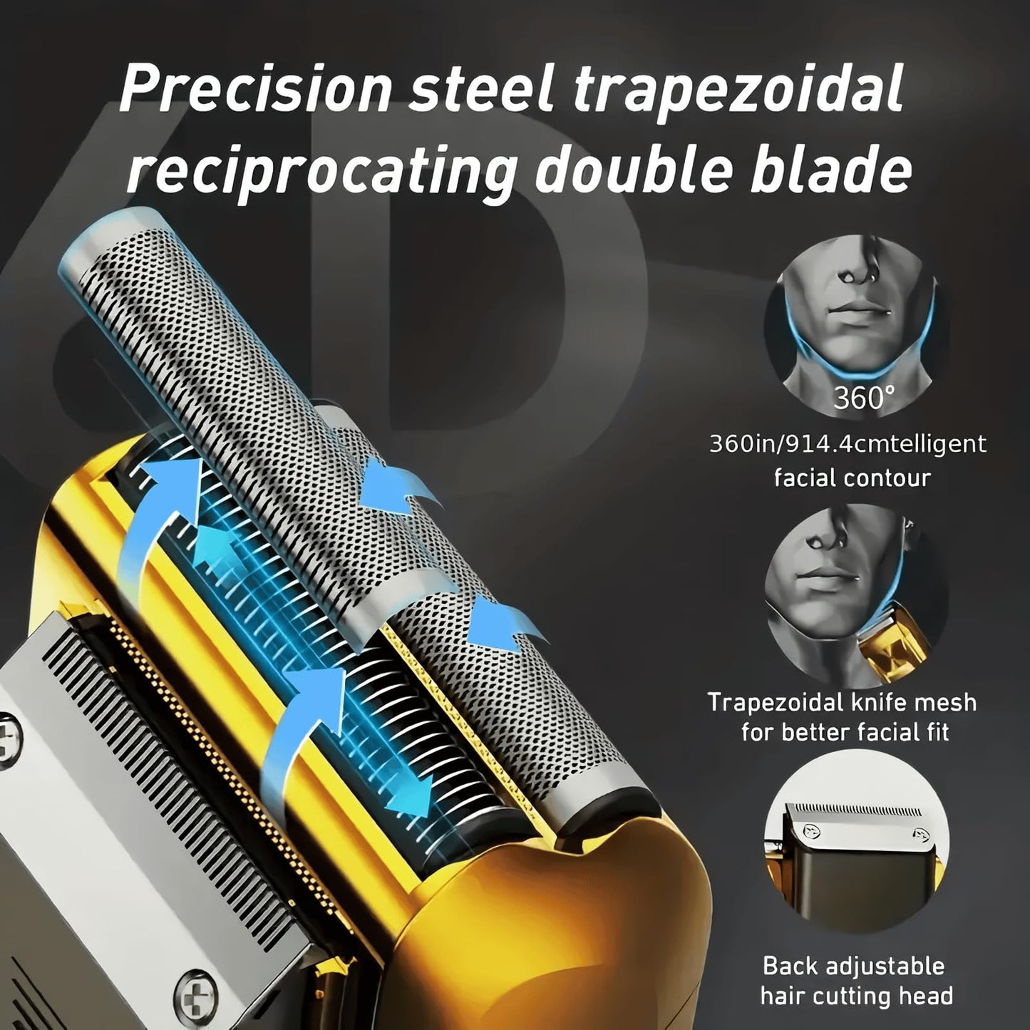 Electric Foil Shaver for Men,Wet Dry Mens Barber Shaver & Trimmer 2 in 1,Professional USB Cordless Rechargeable Razor for Men,LCD Display,Twin Beauty and Personal Care Beleda