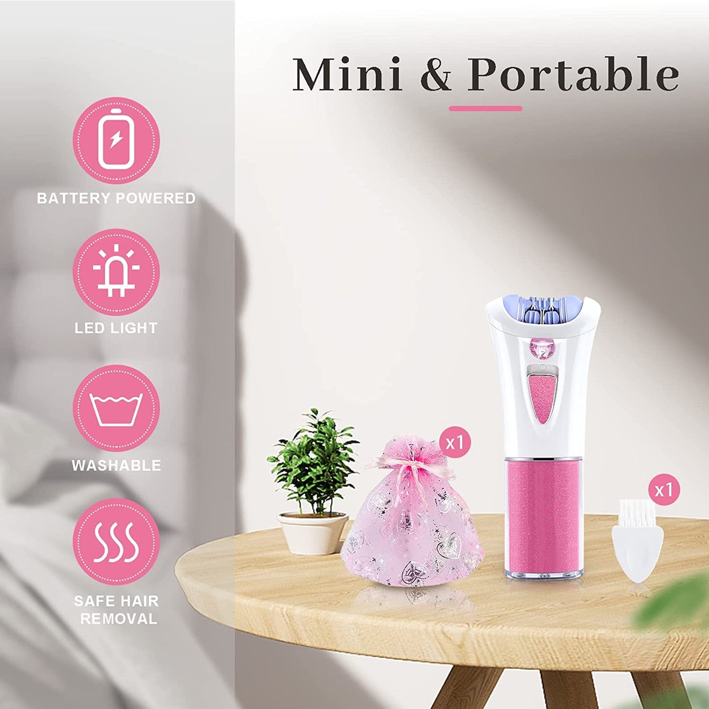Smooth Glide Facial Epilator for Women, Lady Epilators Hair Removal for Face, Epilators with LED Light, Two Speed Hair Removal Device, Pluxy Facial Beauty and Personal Care Morbex Green