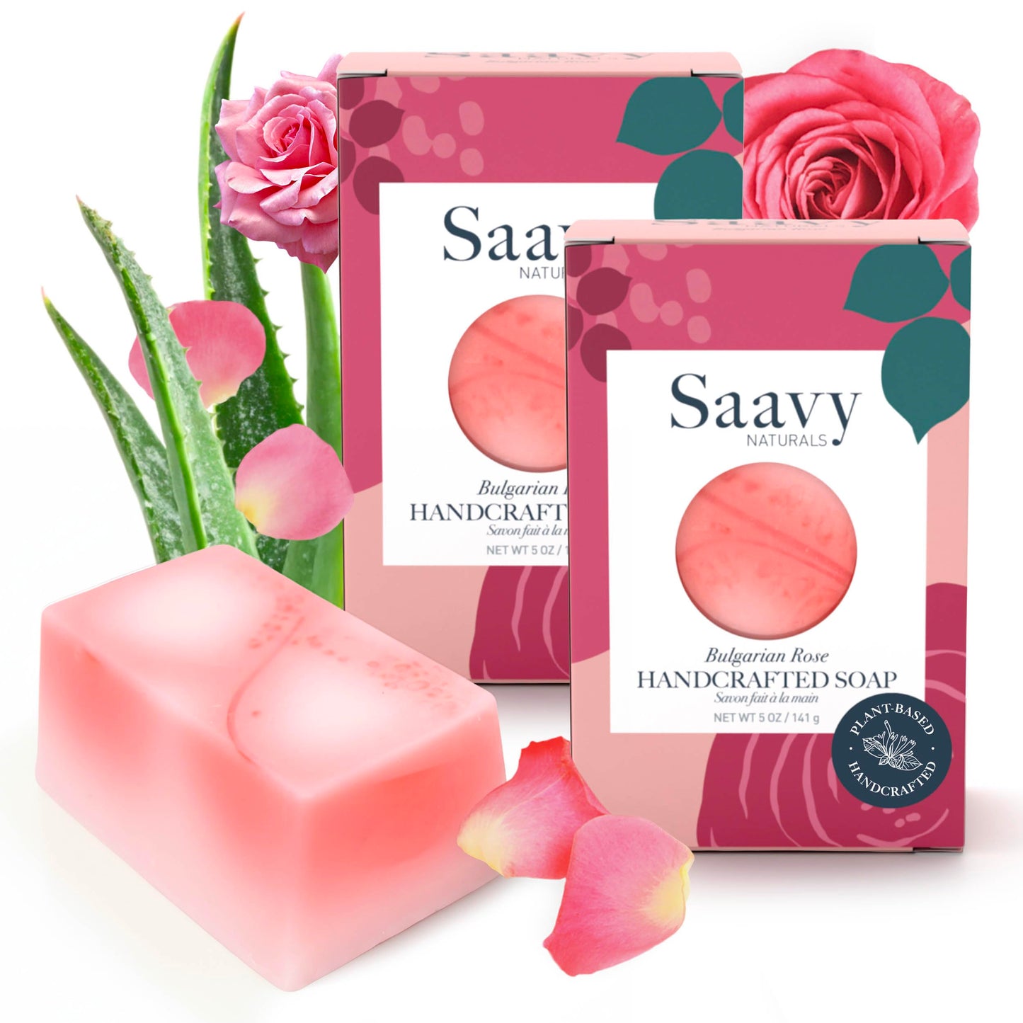 Saavy Naturals Handmade Soap Bar, Moisturizing Formula Vegan Soap, Organic Bath Soaps Bars for Women, Creamy Lather Soaps Gift Sets for Women, 5 Oz, 2 Beauty & Personal Care Saavy Naturals