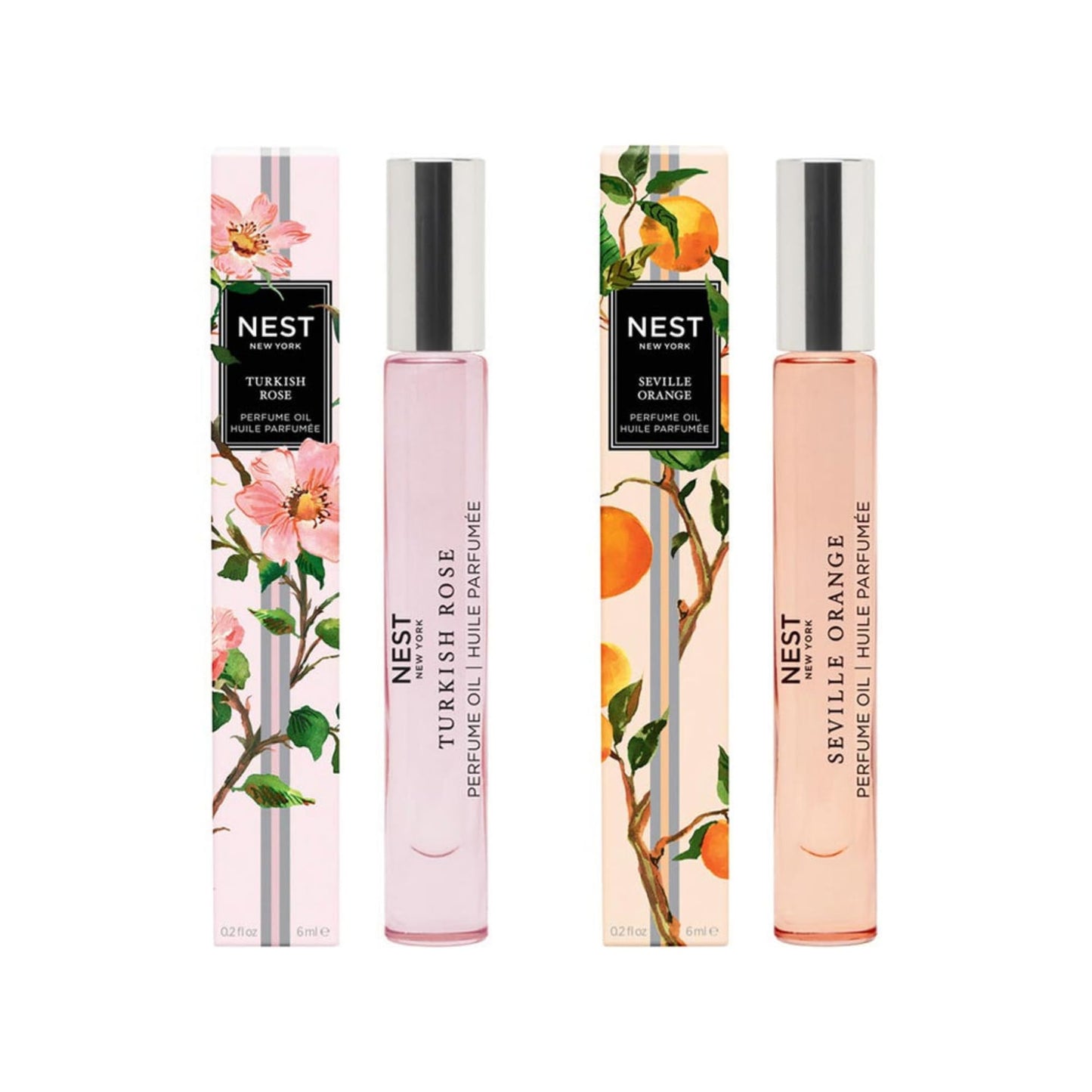 NEST New York Perfume Oil Bundle (Rollerball) - Includes Seville Orange & Turkish Rose - 6 mL Each - Vegan & Cruelty Free Beauty & Personal Care NEST New York