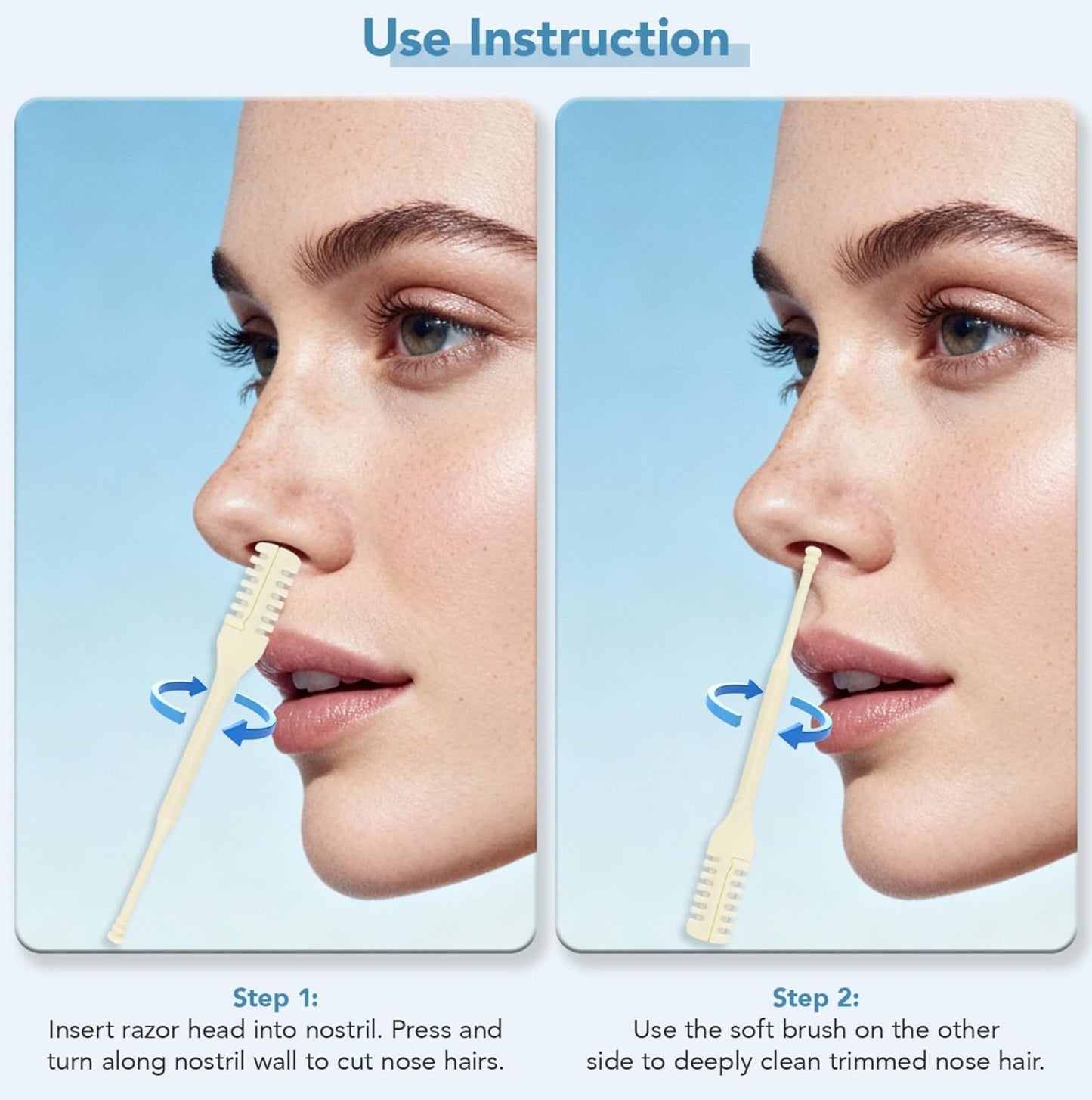 Atoymut 10pcs Manual Nose Hair Trimmer, Nostril Hair Remover, Portable Travel Home Daily Use Essentials with Ear Pick for Men & Women Beauty and Personal Care Atoymut
