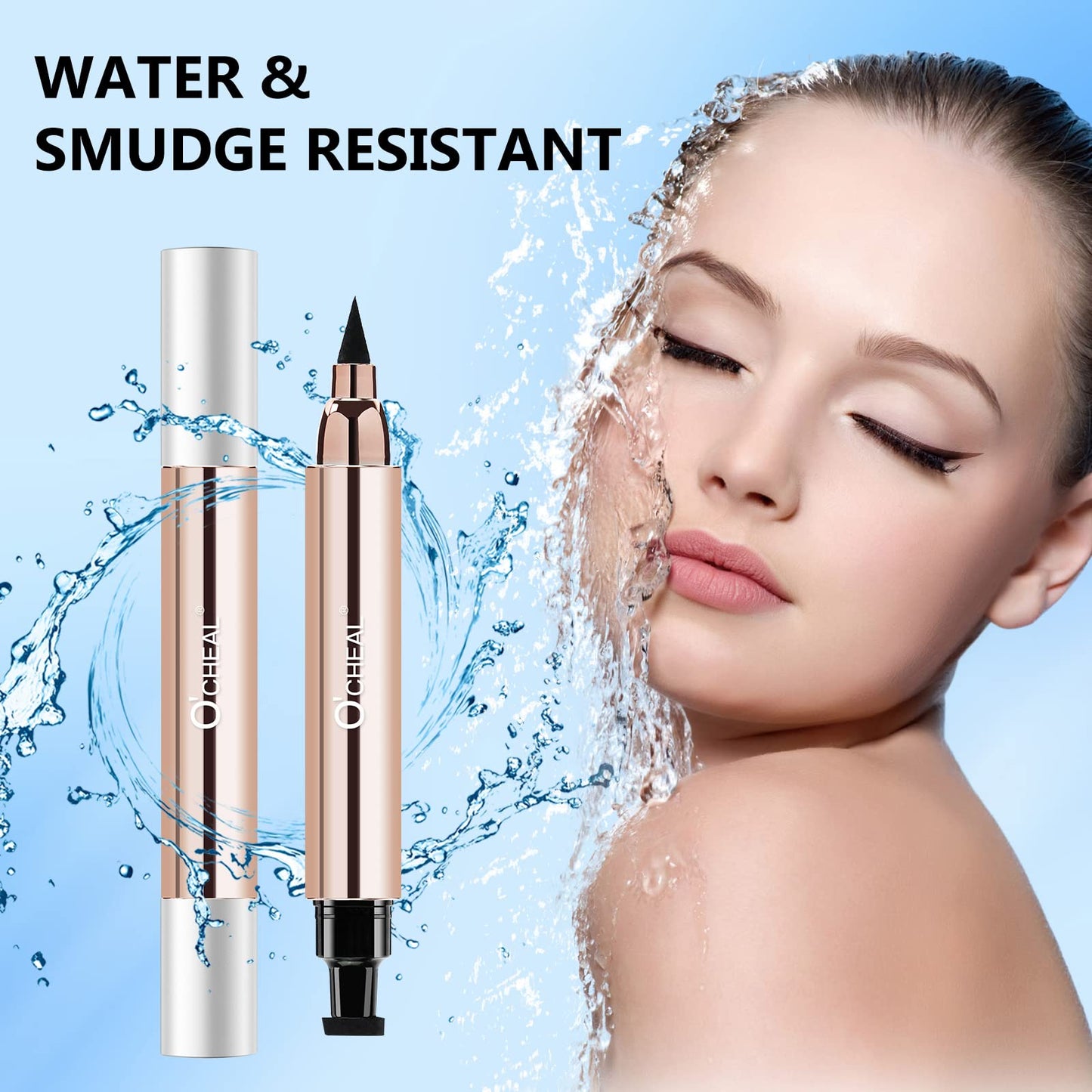 O'CHEAL 2 in 1 Professional Makeup Black Liquid Eye Liner Pencil for Women, Perfect Blend Eye Definer for Precise or Smudged Look, Premium Wing Cat… Beauty & Personal Care O'CHEAL