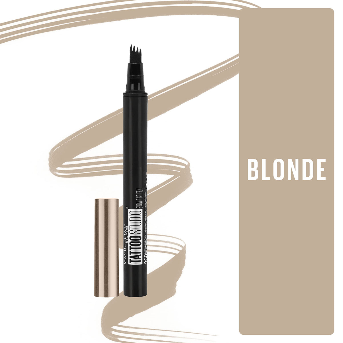 Maybelline New York TattooStudio Brow Tint Pen Makeup, Blonde, 0.037 fl. oz.