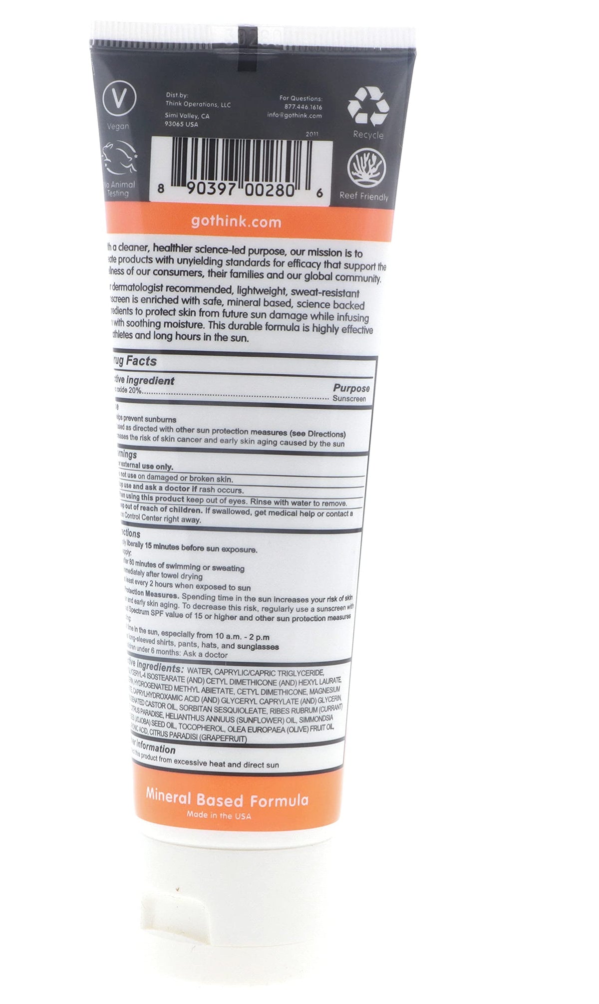 Thinksport: Plus Sunscreen Spf 50, 3 Oz (3 Pack)