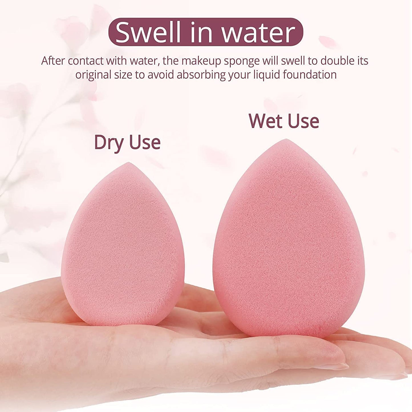 BEAKEY Flat Duo Patented Makeup Sponge Set of 2, Latex Free Pink Beauty Sponge for Foundation and Powder Application, Soft Blending Sponges, Large Beauty & Personal Care BEAKEY
