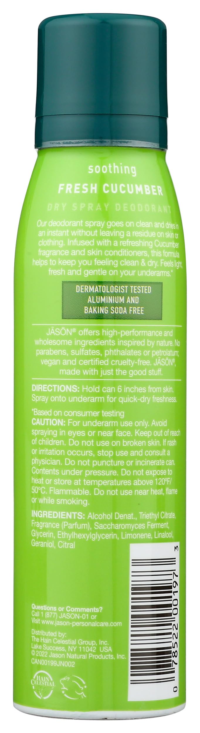 Jason Dry Spray Deodorant, Soothing Fresh Cucumber, 3.2 Oz Beauty and Personal Care JASON