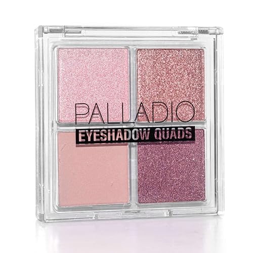 Palladio Eyeshadow Quads Velvety Pigmented Blendable Matte, Metallic & Shimmer Finishes, Creamy Formula, Four Way Quad Eye Shadow Palette, Talc-Free Beauty & Personal Care Palladio