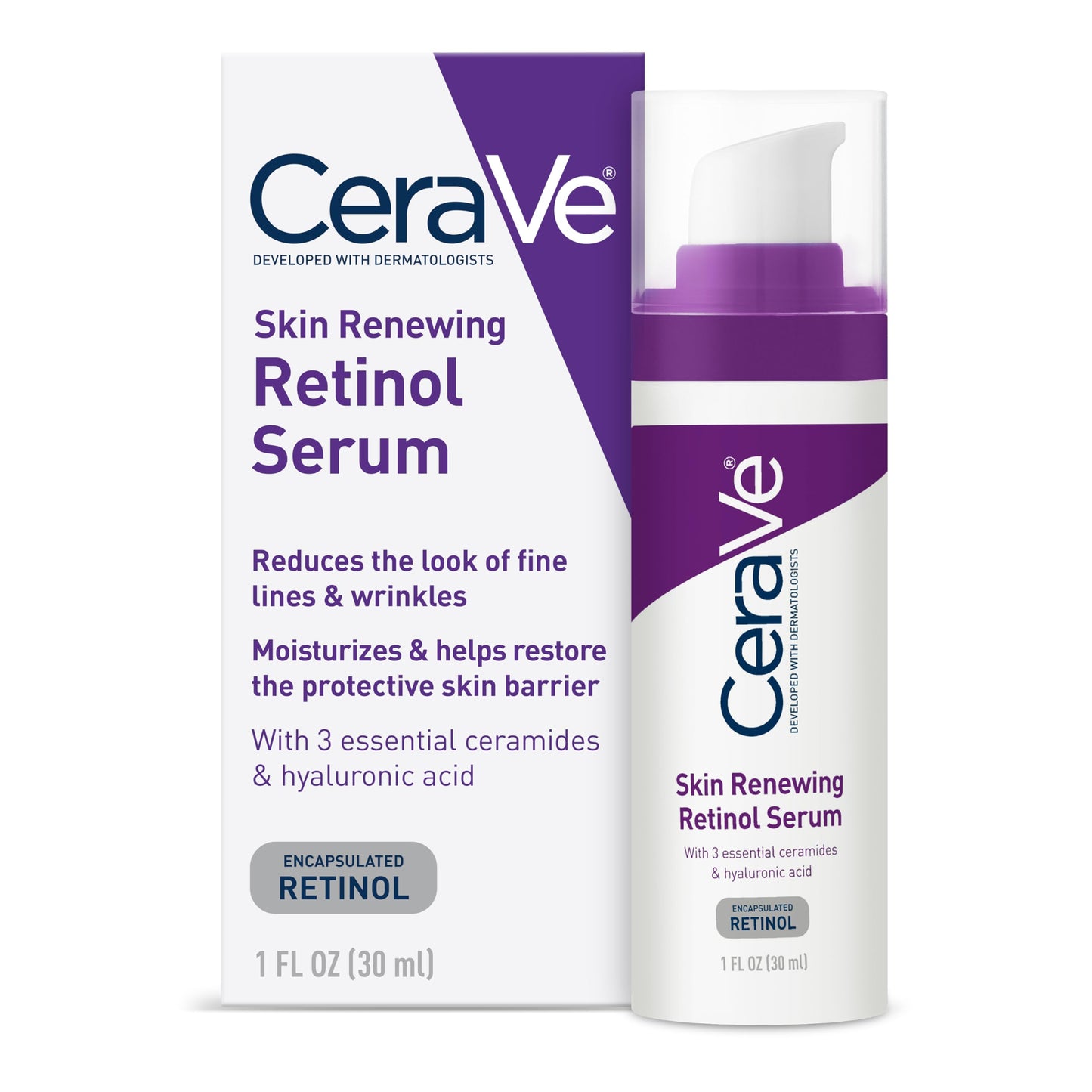 CeraVe Anti Aging Retinol Serum For Face, Encapsulated Retinol With Hyaluronic Acid, Niacinamide & Ceramides, Smooths Wrinkles & Fine Lines, Gentle Beauty and Personal Care CeraVe