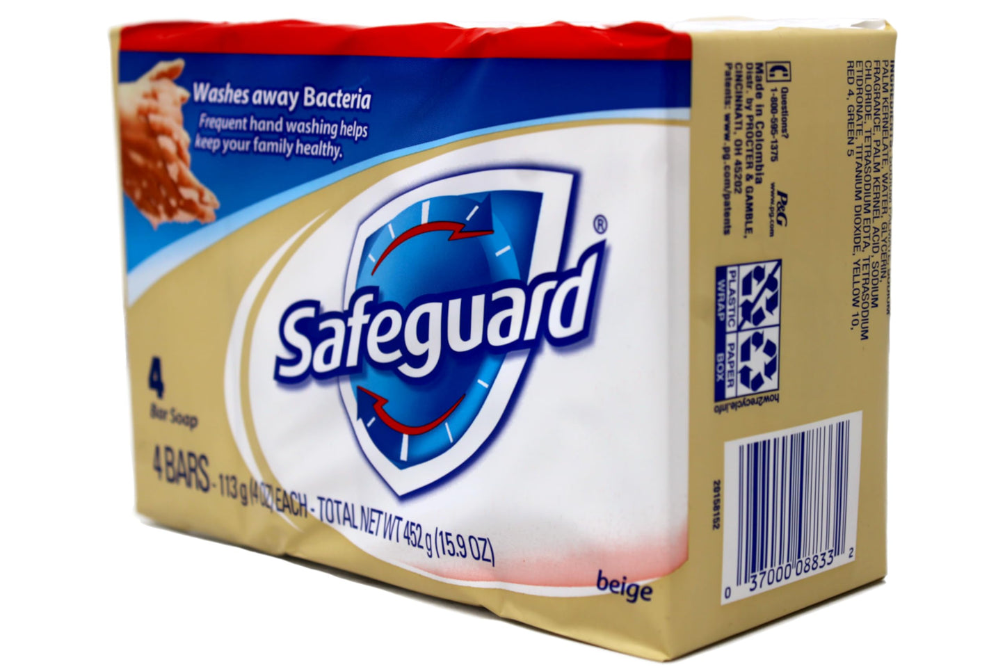 Safeguard Antibacterial Hand Bar Soap 4 Oz, 4 Bars Each, Pack of 8, (32 Total Bars) Beauty & Personal Care Safeguard