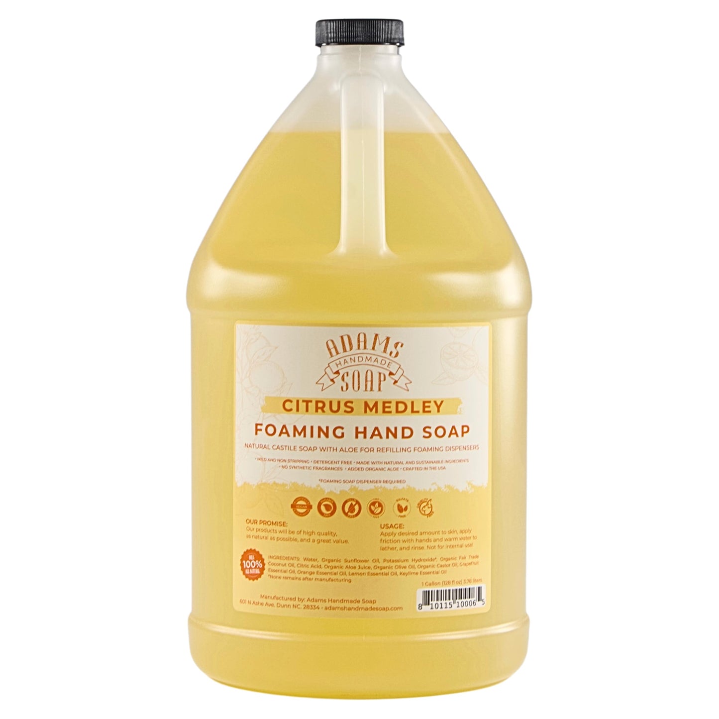 Adams Handmade Soap Liquid Foaming Soap 1 Gal - Citrus Medley Beauty & Personal Care Adams Handmade Soap