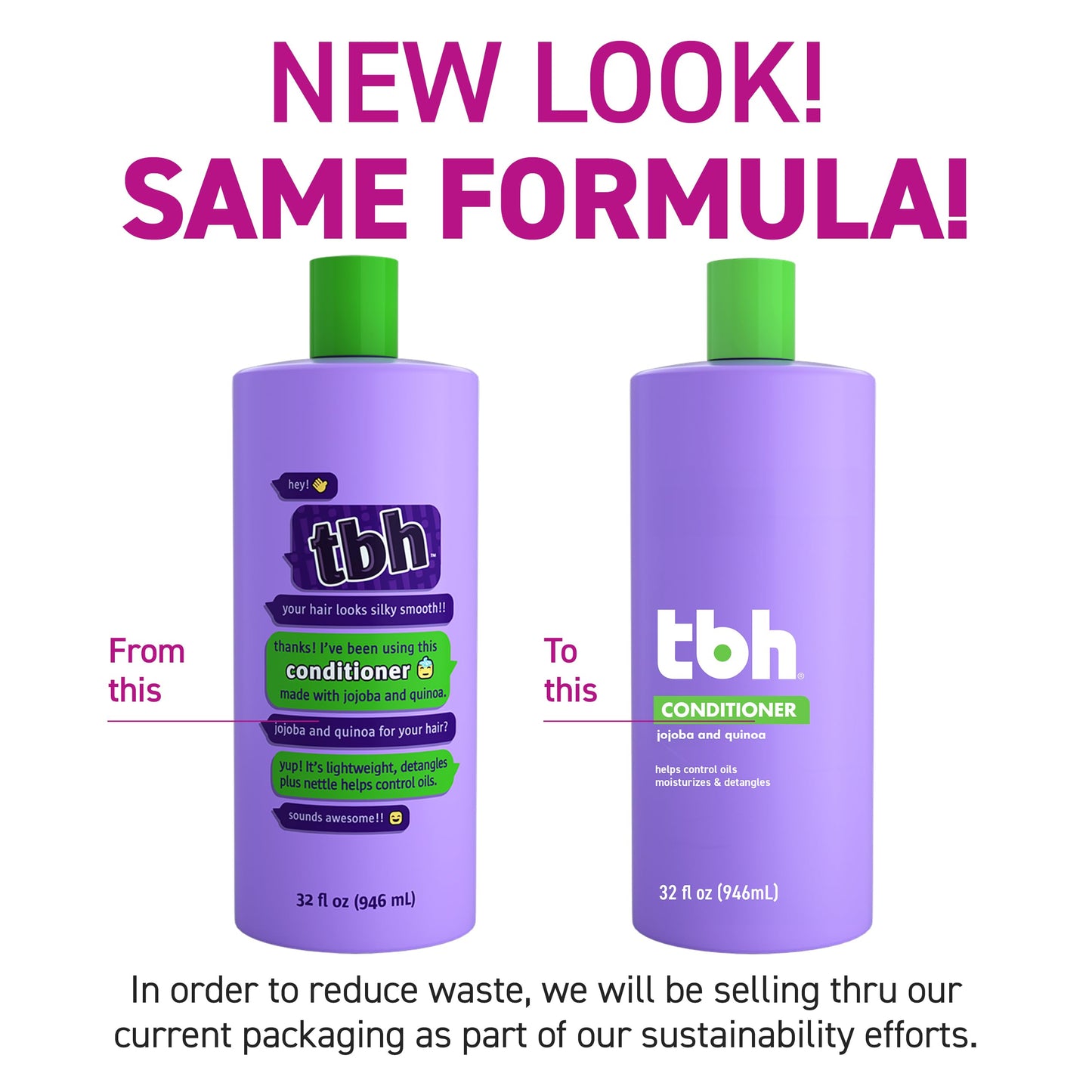TBH Kids & Teen Shampoo and Conditioner Set - Sulfate & Paraben Free, Lightweight & Hydrating Hair Care for All Hair Types - 2-Pack, 32 oz Each Beauty & Personal Care TBH