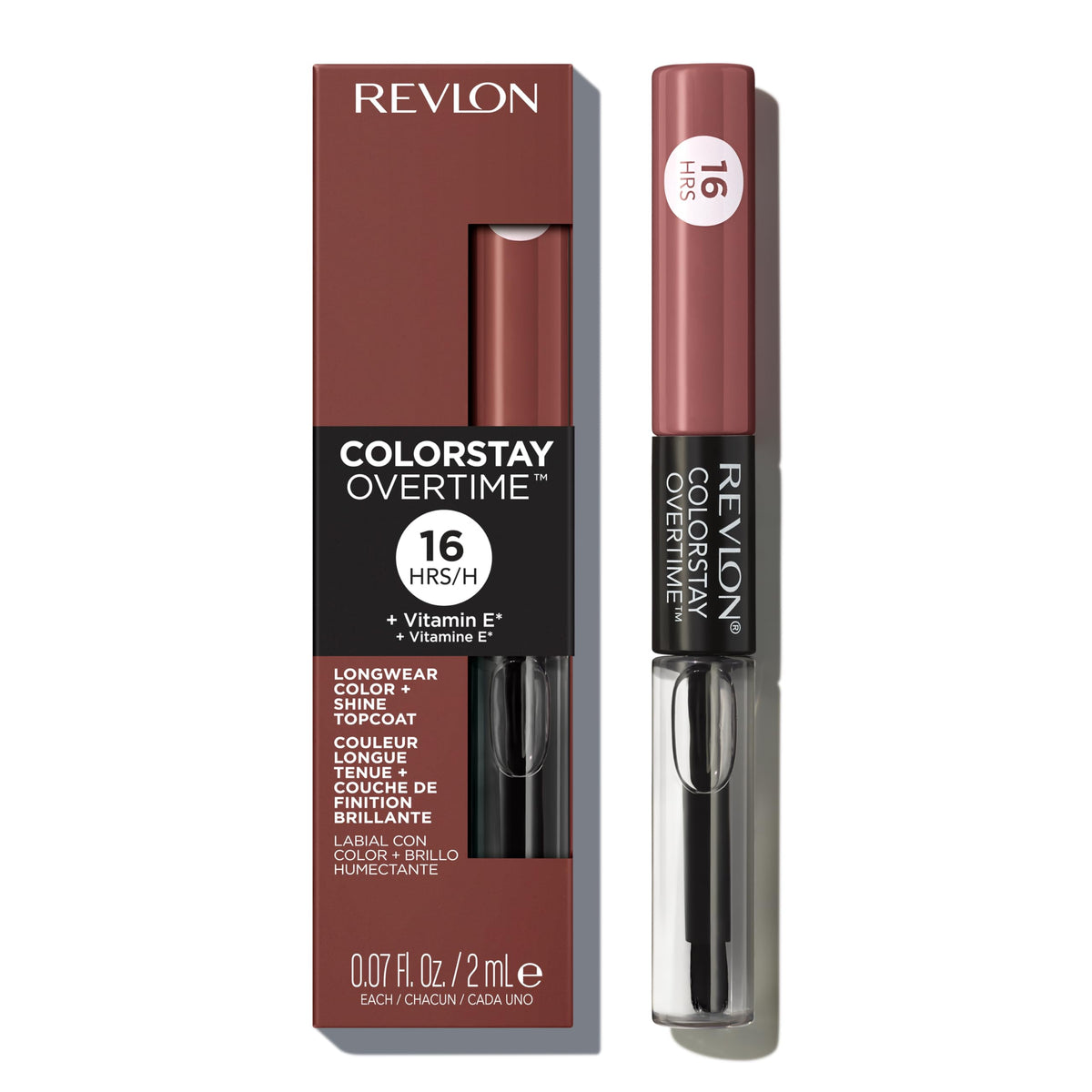 Revlon Liquid Lipstick with Clear Lip Gloss, ColorStay Overtime Lipcolor, Dual Ended with Vitamin E, 320 Faithful Fawn, 0.07 Fl Oz Beauty & Personal Care REVLON