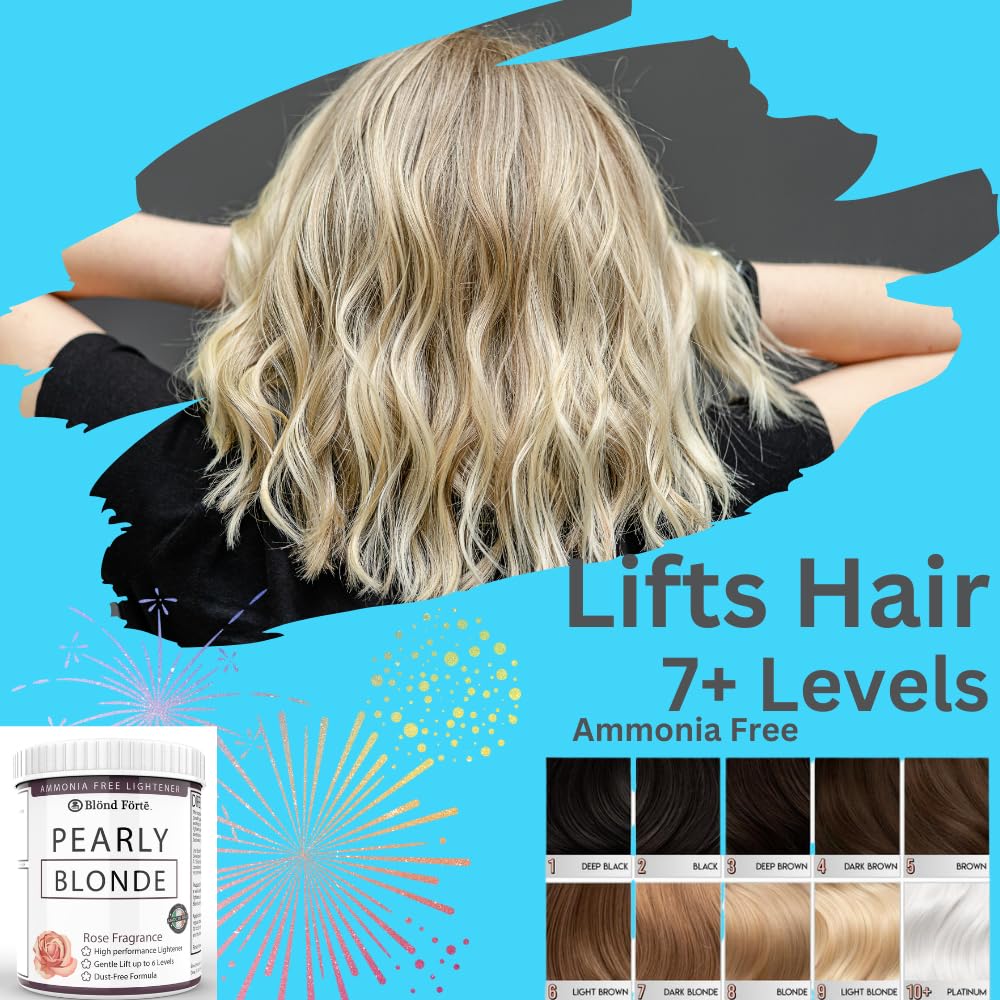 Pearly Blond Ammonia Free Toner Hair Dye Lightening Bleaching Powder 1.1 Pound / 17 Oz Tub - Made in Italy Beauty & Personal Care Blond Forte