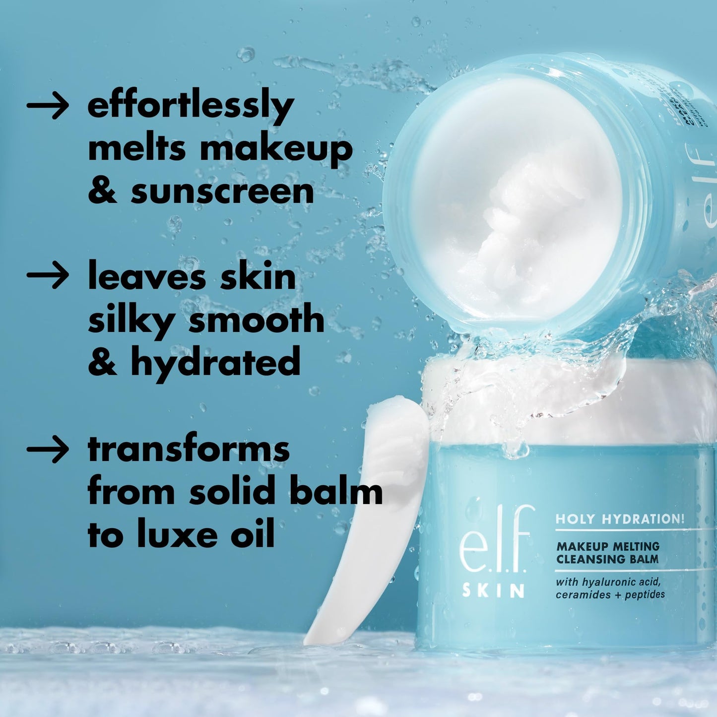 e.l.f. SKIN Holy Hydration! Makeup Melting Cleansing Balm JUMBO, Face Cleanser & Makeup Remover, Infused with Hyaluronic Acid to Hydrate Skin, 3.5 Oz Beauty & Personal Care e.l.f.
