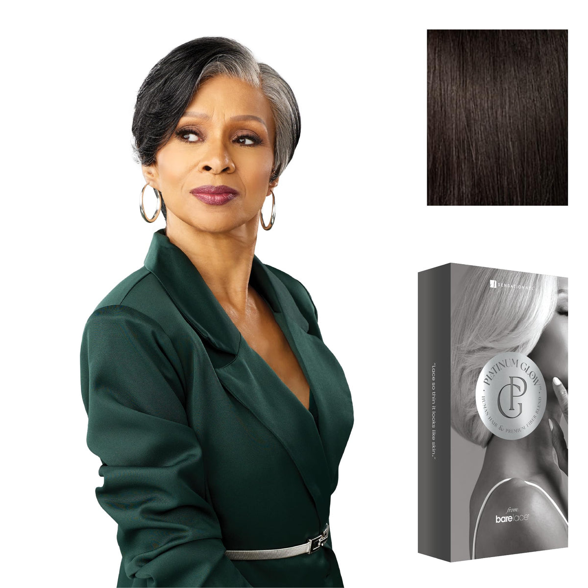 Sensationnel Platinum Glow 13x6 Wig-Marceline, 2 DARKBROWN