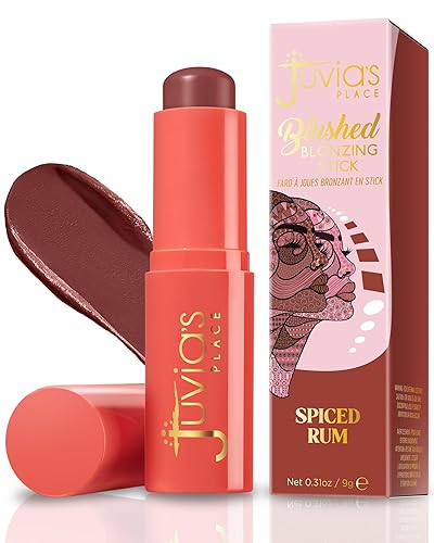 Juvia's Place Blushed Blonzing Stick - Spiced Rum - 2-in-1 Cream Bronzer & Blush Stick for Face - Buildable, Blendable Formula for a Sculpted, Radiant Beauty & Personal Care Juvia's Place