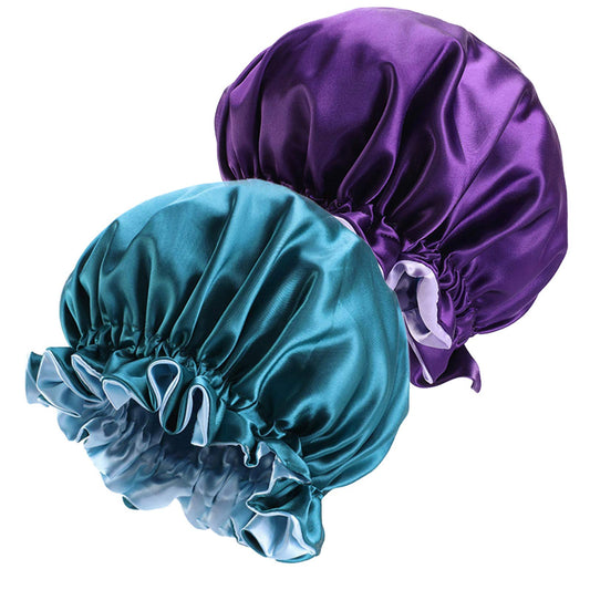 Large Size Satin Bonnet Day Night Sleep Cap for Women Double Layer Head Wrap Hair Accessories Beauty and Personal Care Qianmome