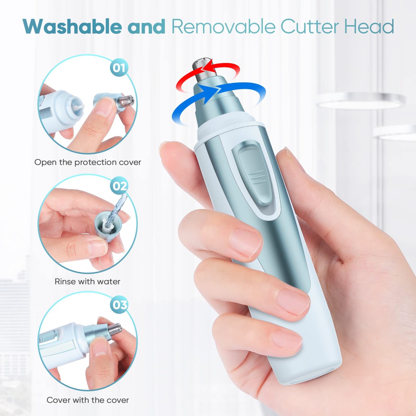 Ear and Nose Hair Trimmer Clipper - 2026 Professional Painless Eyebrow & Facial Hair Trimmer for Men Women, Battery-Operated Trimmer with IPX7 Beauty and Personal Care ZORAMI