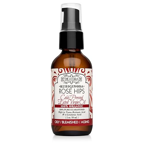 Shea Terra Rubignosa Rose Hips Cold-Pressed Extra Virgin Oil, All Natural & Organic Oil Rich in Antioxidants and Fatty Acids for Skin Repair Beauty & Personal Care Shea Terra Organics