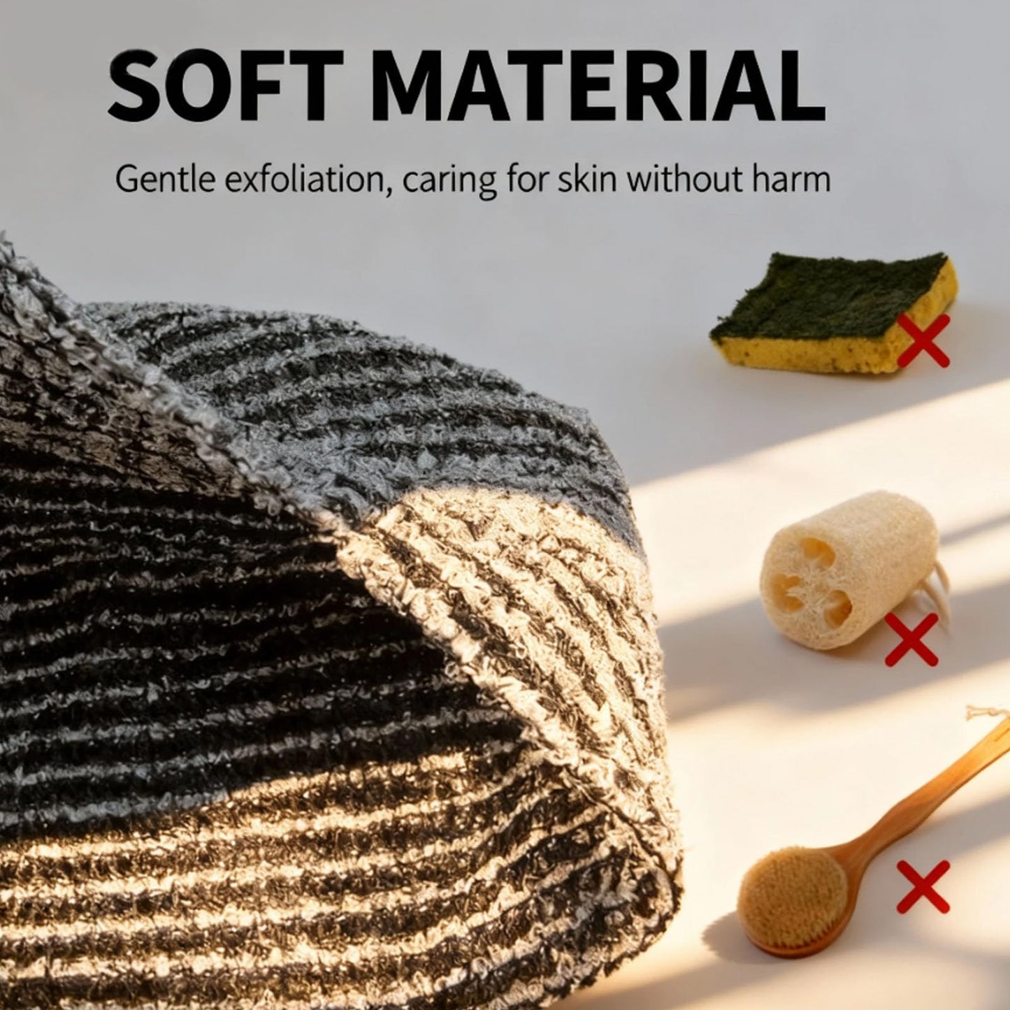 SkinMochi Exfoliating Shower Towel, Extra Long Rip-Resistant Body Back Scrubber, Deep Cleansing Skin-Friendly Exfoliating Washcloth for Men and Women Beauty and Personal Care SkinMochi