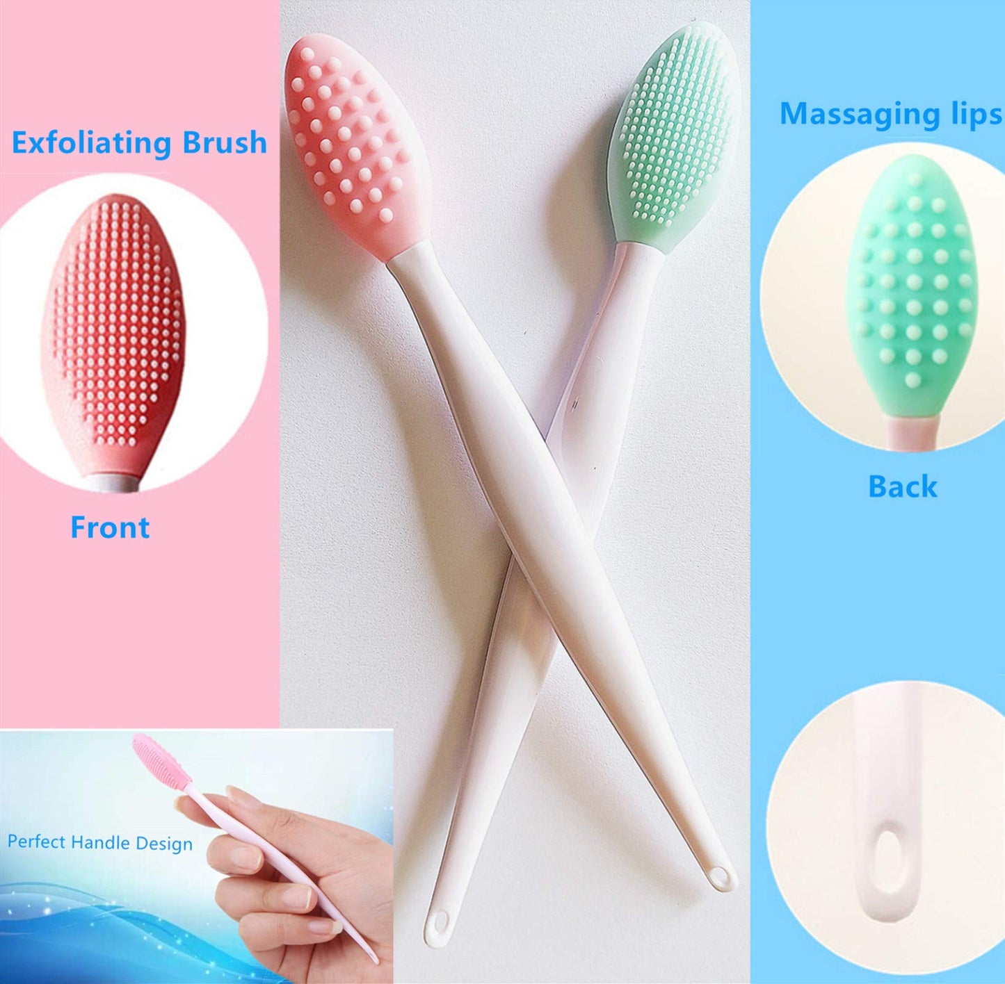 4 Pcs Lip Scrub Brush,Lip Scrubber Exfoliator, Double-Sided Silicone Lip Brush Tool for Men Women Lip Lightening,Lip Exfoliator Scrubber Tool for Dark Beauty & Personal Care New prominent