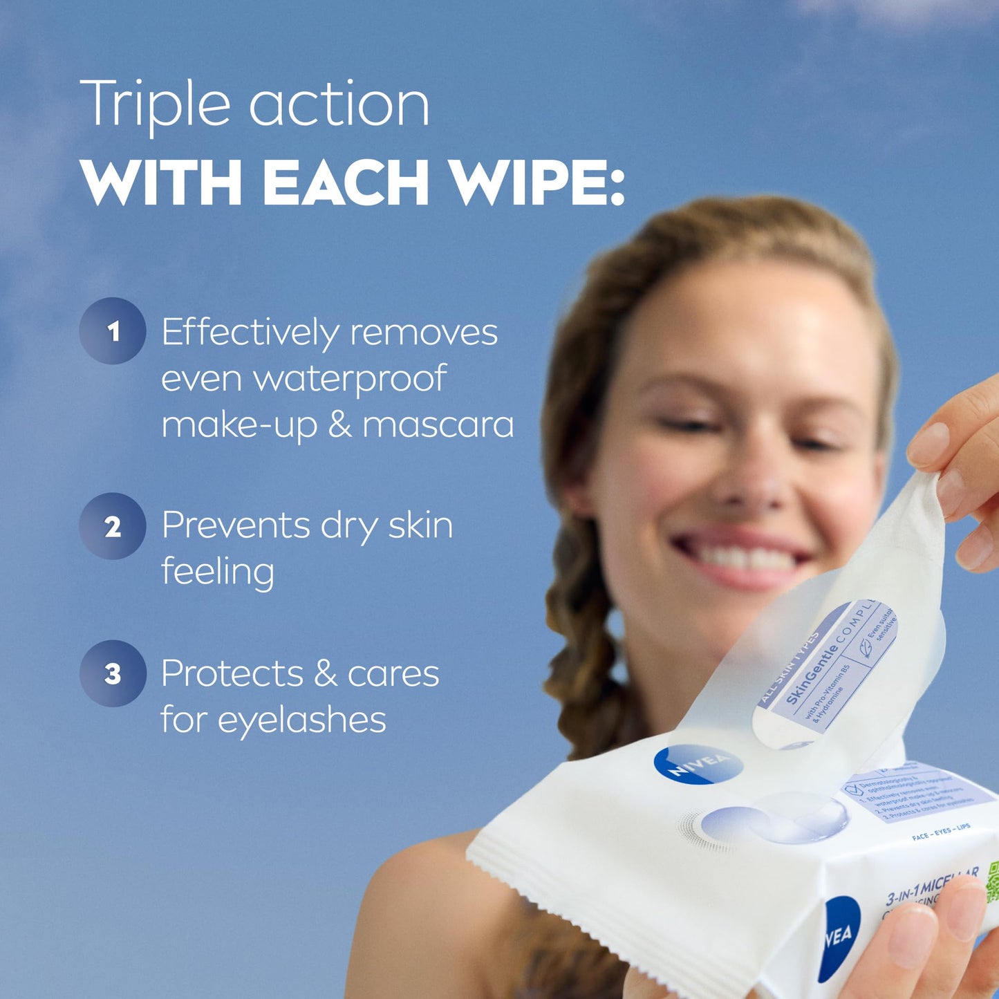NIVEA 3-in-1 Refreshing Face Cleansing Wipes (40 Count), Normal/Combination Skin, Biodegradable, Plant-Based Fibres, Makeup Remover, Dermatologically Beauty & Personal Care NIVEA