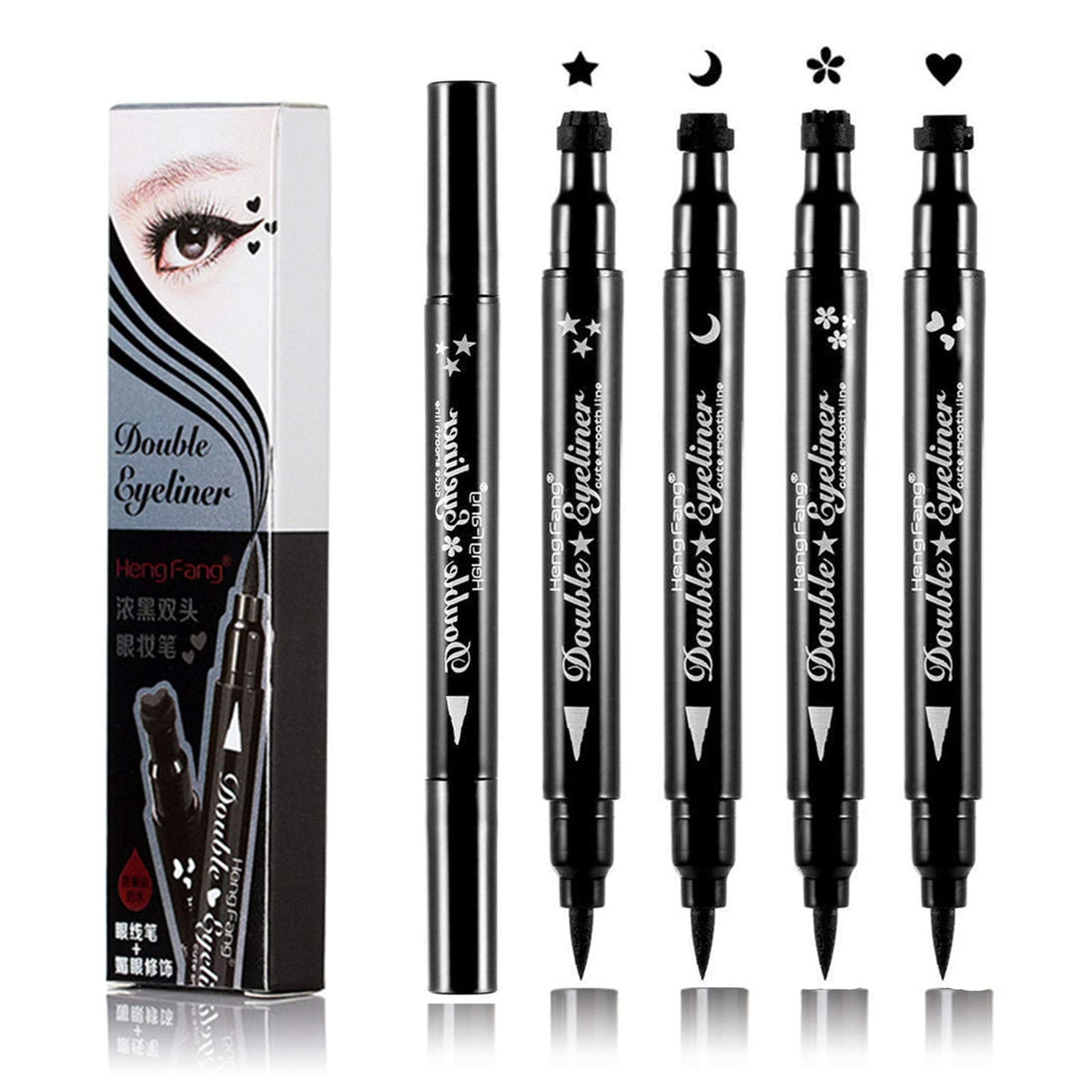 LGSZGDCN Double-headed Eyeliner Stamp Winged,Waterproof and Smudge proof 4 Pens Eyeliner Stamp. Perfect Wing Cat Eye Stamp, Long Lasting Liquid Eye Beauty & Personal Care LGSZGDCN