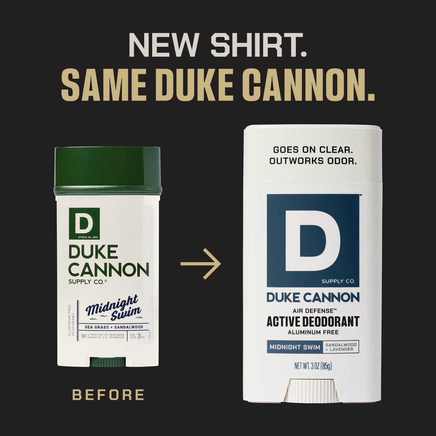 Duke Cannon Midnight Swim Aluminum-Free Deodorant for Men - Air Defense, Sandalwood + Lavender Scent, 3 oz - Long-Lasting, Clear Glide, Skin-Soothing Beauty and Personal Care Duke Cannon Supply Co.
