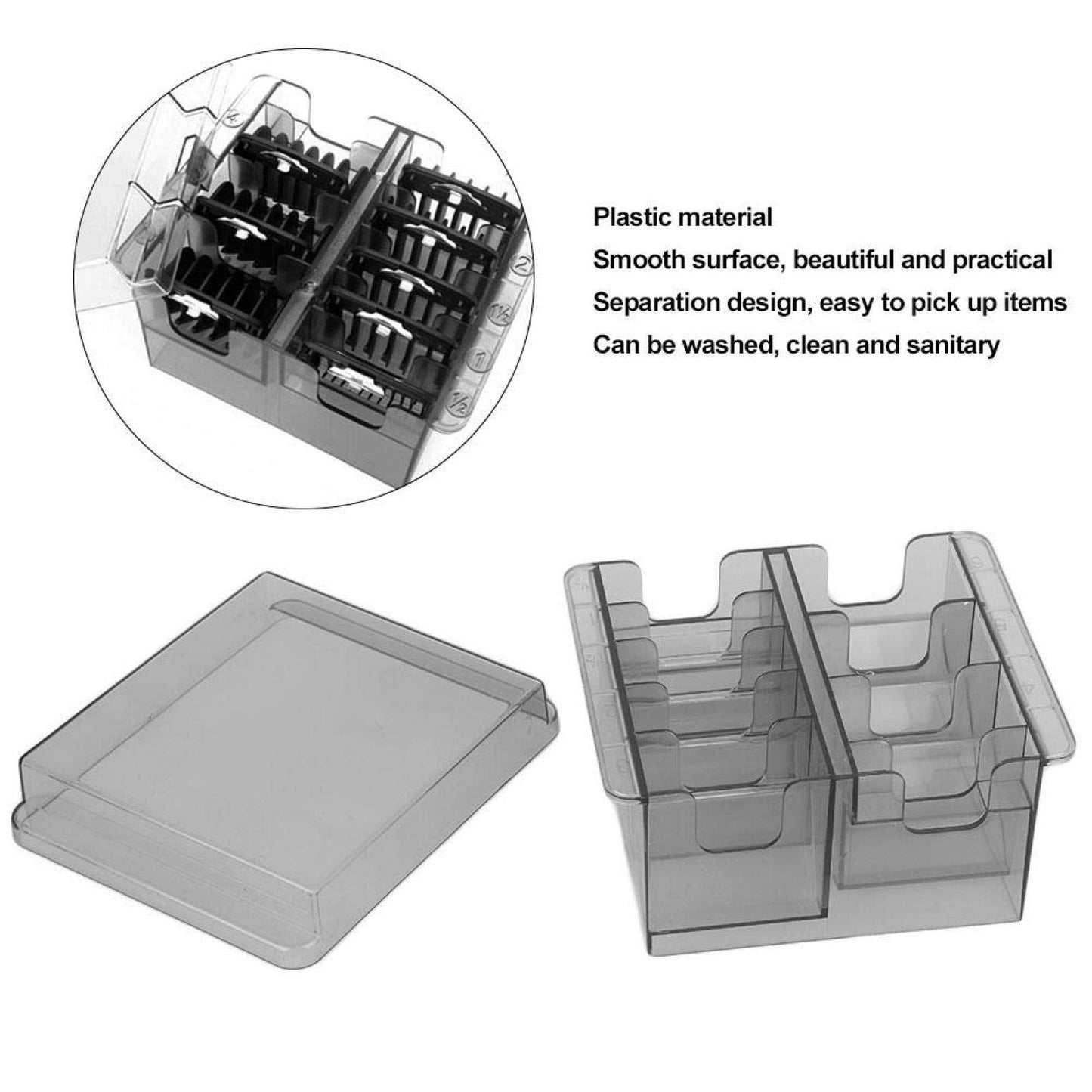 Limit Comb Storage Box Comb Storage Case Clipper Comb Holder Hair Clipper Rack for Hair Trimmers Clippers Salon Hairdressing Tool Transparent Gray Beauty and Personal Care Uxsiya