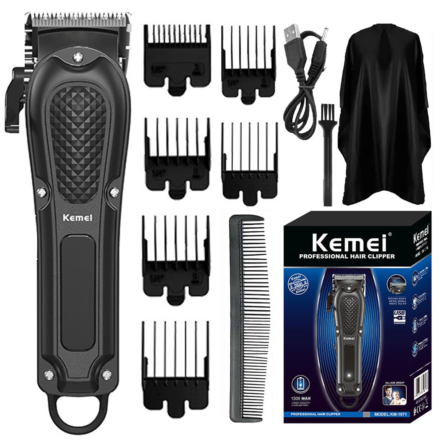 KEMEI Hair Clippers for Men Professional Cordless&Corded Barber Clippers for Hair Cutting & Grooming, Rechargeable Beard Trimmer for Men,KM-1071 Beauty and Personal Care KEMEI