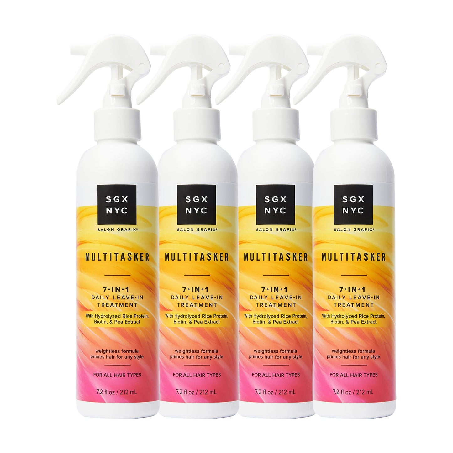 SGX NYC Multitasker 7-in-1 Daily Leave-In Treatment - Heat Protection Spray for Hair - Weightless Leave In Conditioner Spray with Biotin - 4 pc Beauty & Personal Care SGX NYC
