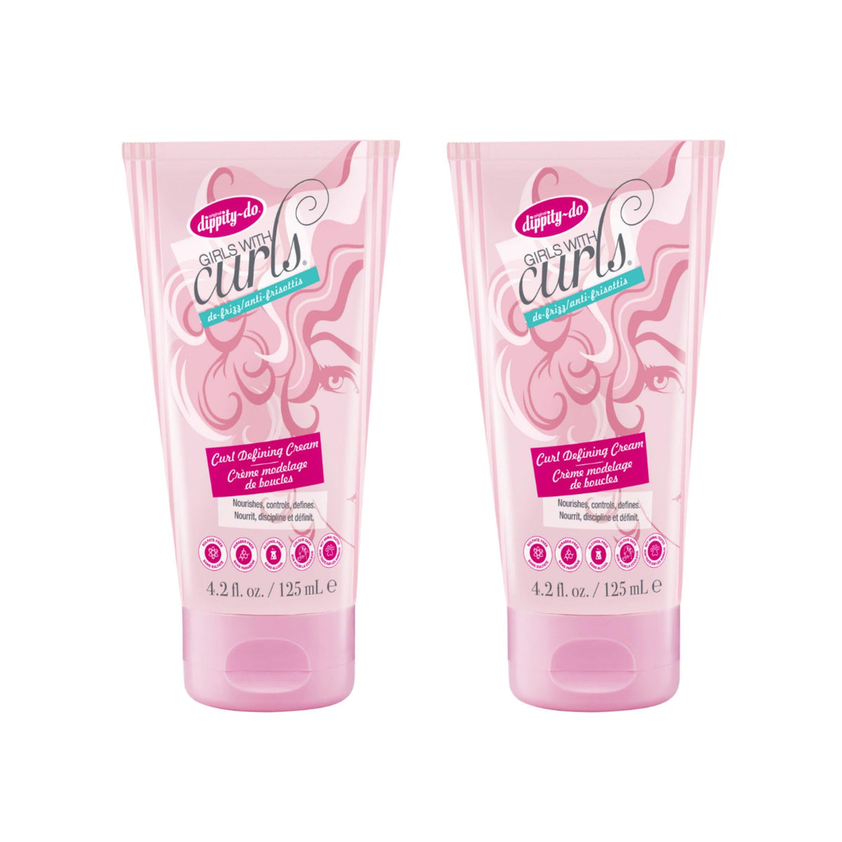 Dippity-Do Girls With Curls De-Frizz Curl Defining Cream Duo, 2 Pack