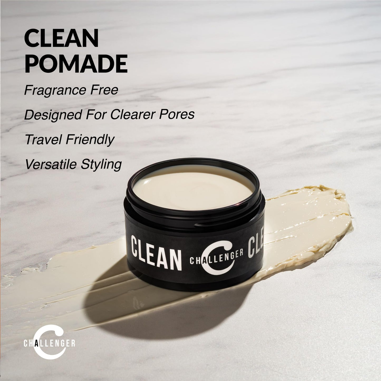 Challenger Fragrance Free Cream Pomade | Non-Comedogenic Styling Product | Unscented Hair Gel | Medium Firm Hold & Clean Ingredients | 3oz Beauty & Personal Care Challenger