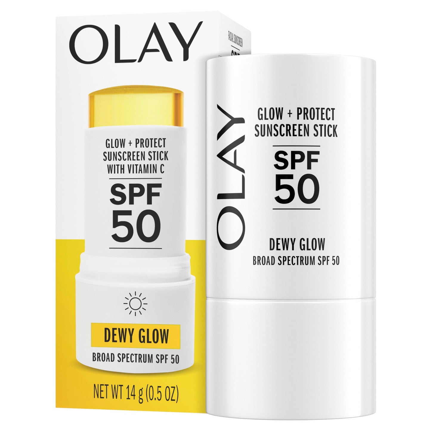 Olay Glow & Protect SPF 50 Face Sunscreen Stick, Fragrance Free, 0.5 OZ (14 G), Dewy Finish Sunscreen Stick with SPF 50 Broad Spectrum Sunblock Beauty & Personal Care Olay