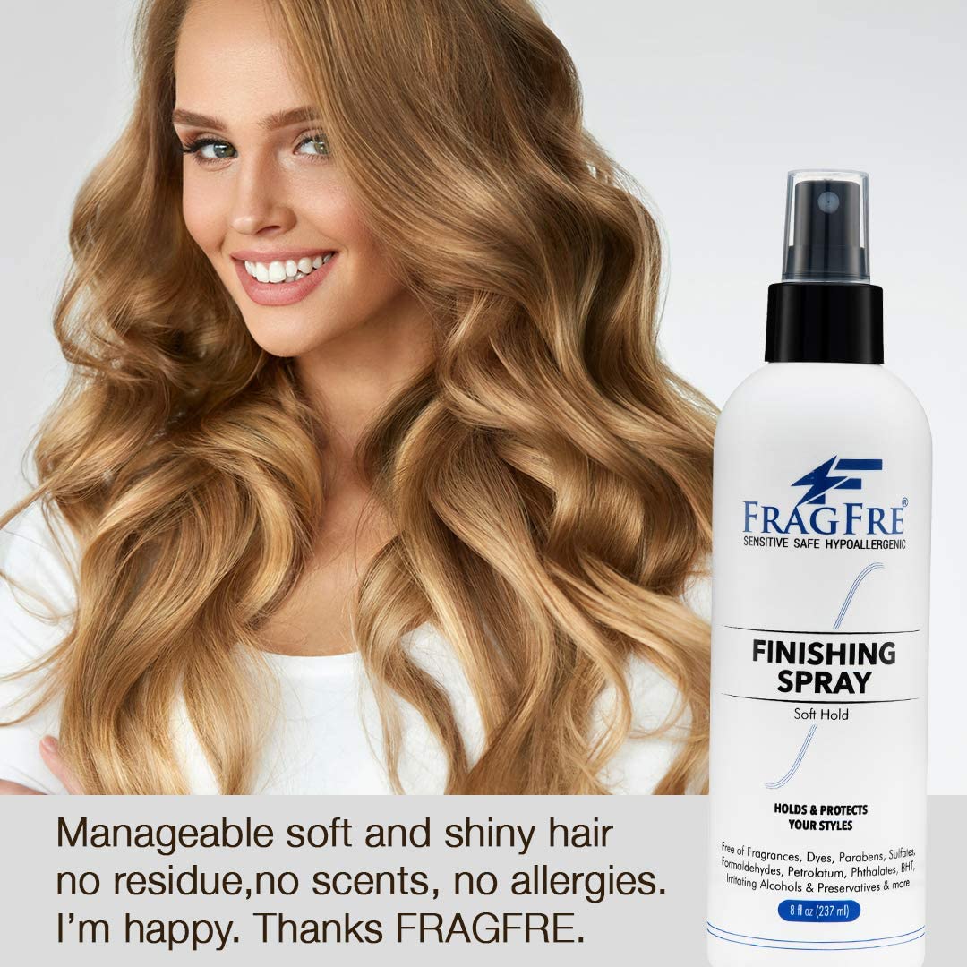 FRAGFRE Hair Finishing Spray 8 oz - Flexible Soft Hold - Hair Spray for Sensitive Skin - Fragrance Free Hypoallergenic Parabens Free - Non Irritating Beauty & Personal Care FRAGFRE