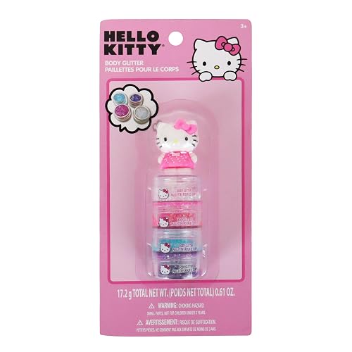 Hello Kitty Body Glitter 4 Pack - Sparkle Makeup Set for Kids & Teens, Party Cosmetics Beauty & Personal Care Townley Girl