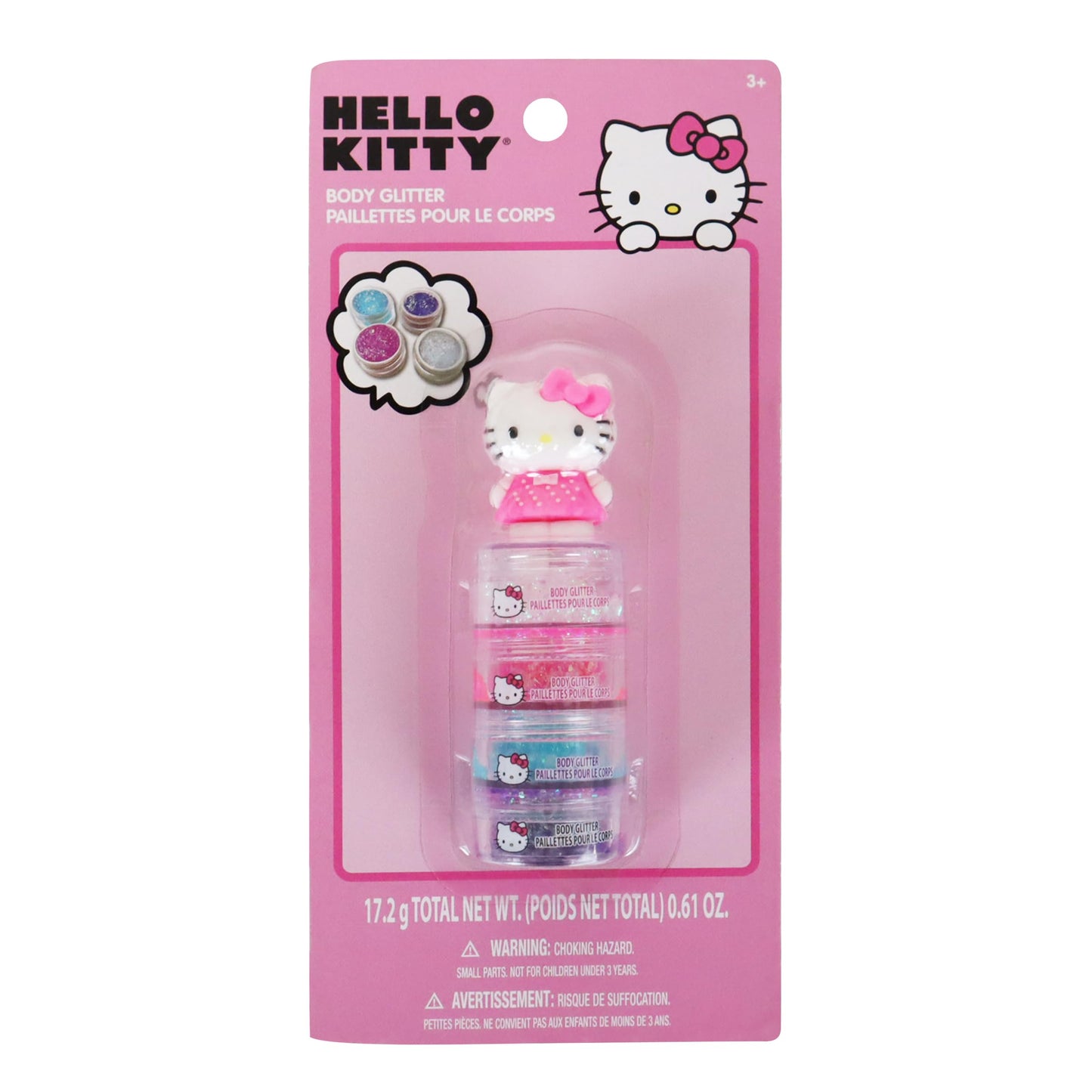 Hello Kitty Body Glitter 4 Pack - Sparkle Makeup Set for Kids & Teens, Party Cosmetics Beauty & Personal Care Townley Girl
