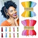 30 PCS Hair Accessories Set - 20 Colorful Hair String Threads, 10 Acrylic Leaf Charms for African Braids, Perfect for Black Women and Girls Beauty & Personal Care N\A