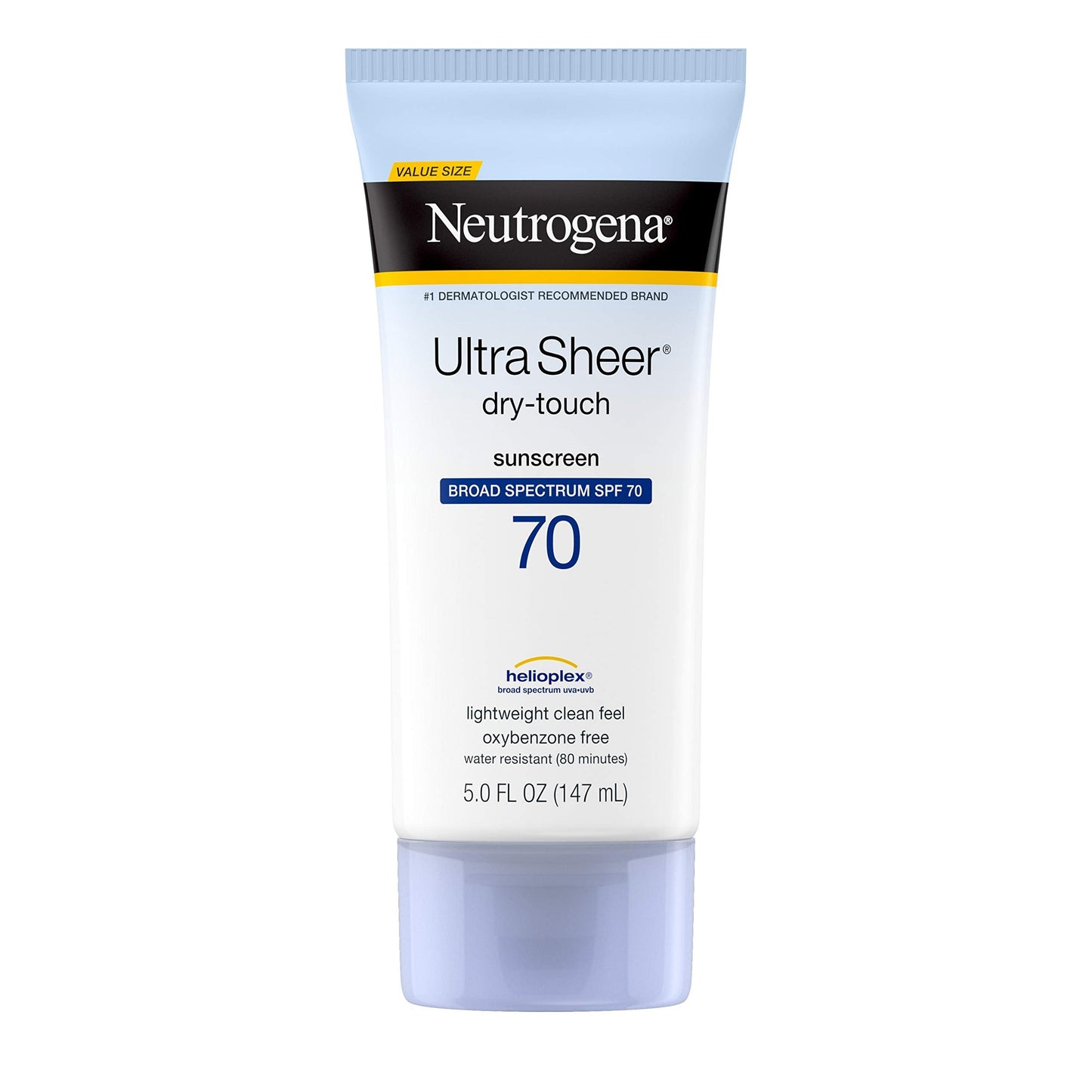 Neutrogena Ultra Sheer Dry-Touch Sunscreen Lotion, Broad Spectrum SPF 70 UVA/UVB Protection, Oxybenzone-Free, Light, Water Resistant, Non-Comedogenic Beauty & Personal Care Neutrogena