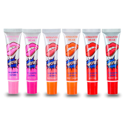 6 Colors Tattoo Magic Color Peel Off Mask Tint Long Lasting Waterproof Lip Gloss by romantic bear Beauty & Personal Care ROMANTIC BEAR
