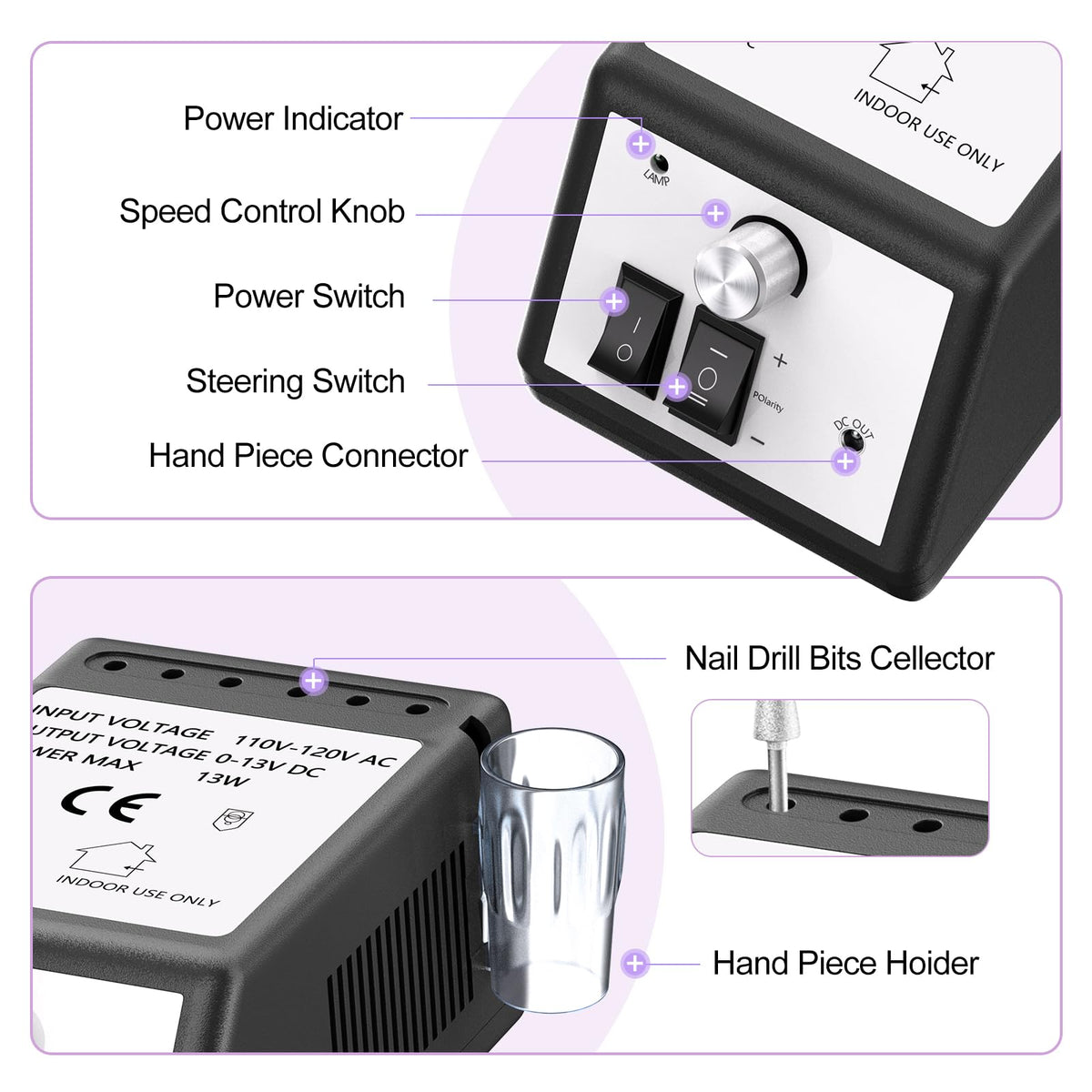 JIASHENG Professional Nail Drill, 20000rpm Electric Nail Drill Machine, Electronic Nail File Drills for Acrylic Nails Gel Nails Manicure Pedicure Beauty & Personal Care JIASHENG