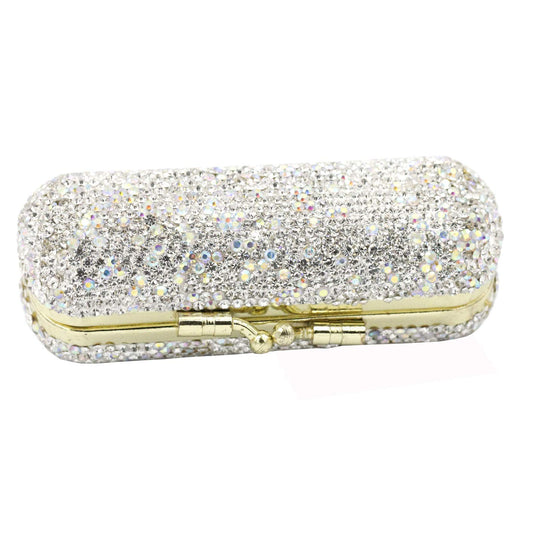 Bestbling Bling Rhinestone Crystal Lipstick Case Holder Organizer bag Cosmetic Storage for Women's Lipstick Jewelry Kit (Silver) Beauty & Personal Care Bestbling