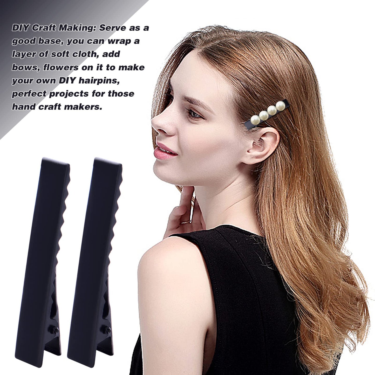100pcs Metal Alligator Hair Clips Flat Top with Teeth Single Prong Hairpins Sectioning Hairdressing Salon Clips for Women Girls Hairbow DIY Art Craft Beauty & Personal Care BronaGrand