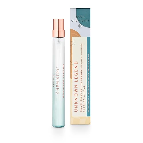 Good Chemistry Unknown Legend Travel Spray 0.33 fl oz - Long-Lasting On-the-Go Perfume with Eucalyptus, Violet Leaf, & Charcoal Santal - Warm, Clean Beauty & Personal Care Good Chemistry
