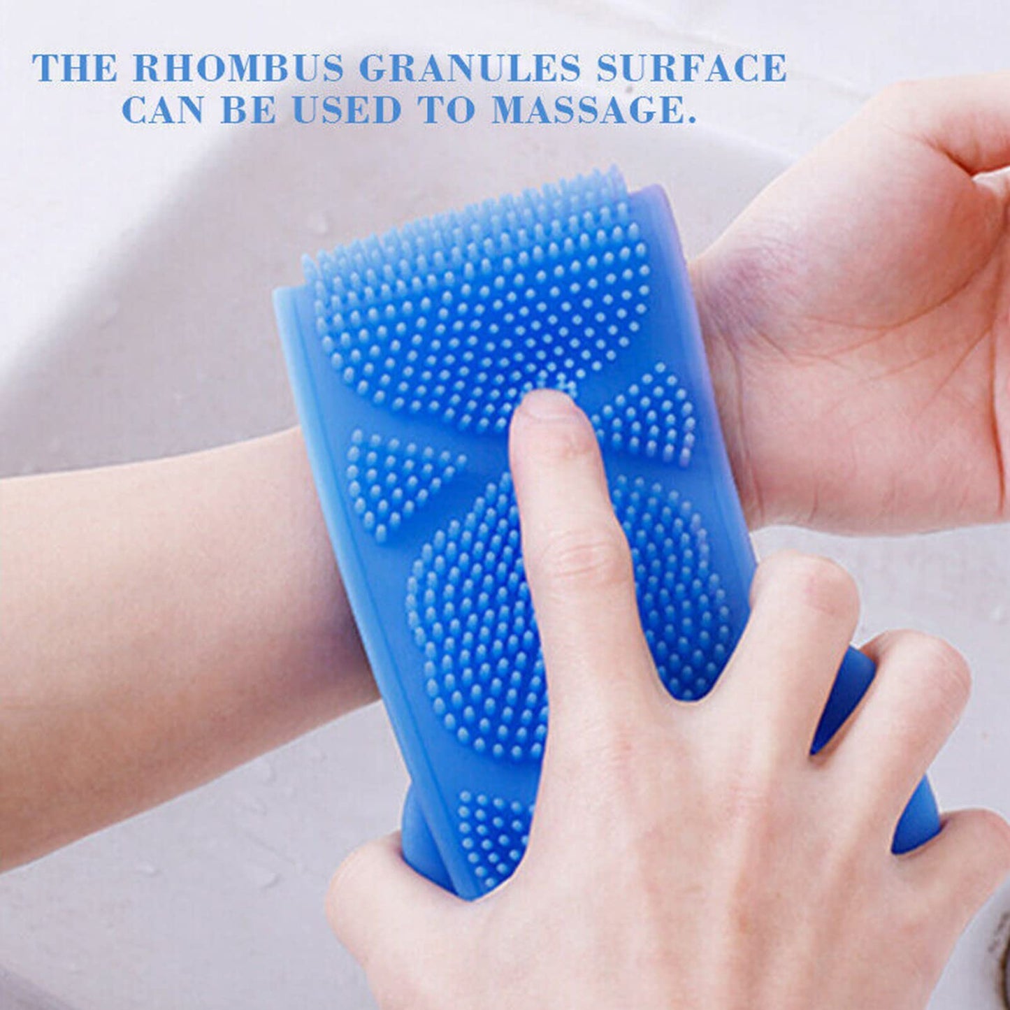 YUYTE Silicone Back Scrubber Brushfor Shower,Dual Sided Bath Body Scrubber,Shower Brush Washer Extra Long with Handle,Back Applicator,Exfoliating Back Beauty and Personal Care YUYTE