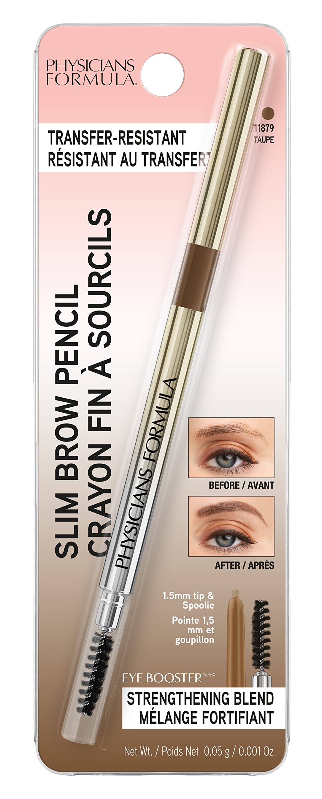 Physicians Formula Eyebrow Retractable Slim Definer Brow Pencil, Taupe Brown, Dual-Sided Brow Brush, Fine Tip, Shapes, Defines, Fills Brow Makeup | Beauty & Personal Care Physicians Formula